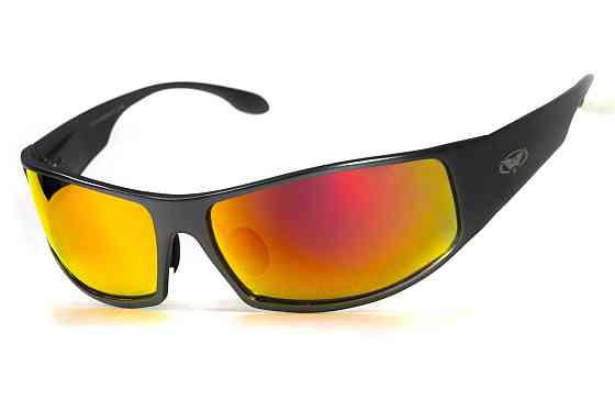 Окуляри захисні Global Vision BAD-ASS-1 GunMetal (G-Tech™ red) дзеркальні червоні в темній металевій оправі Запоріжжя