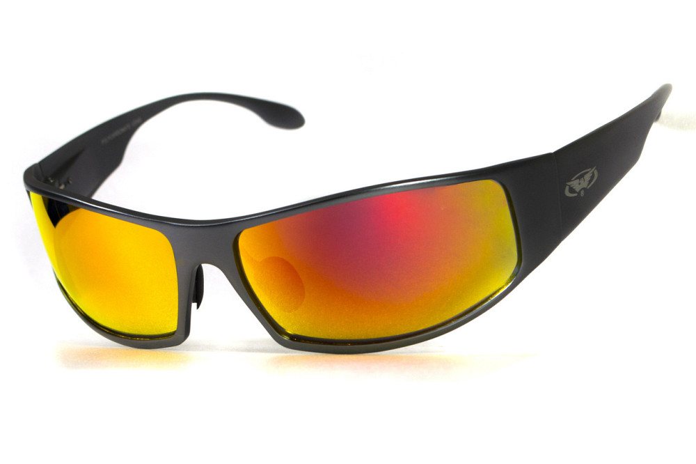 Окуляри захисні Global Vision BAD-ASS-1 GunMetal (G-Tech™ red) дзеркальні червоні в темній металевій оправі Запоріжжя - фото 4