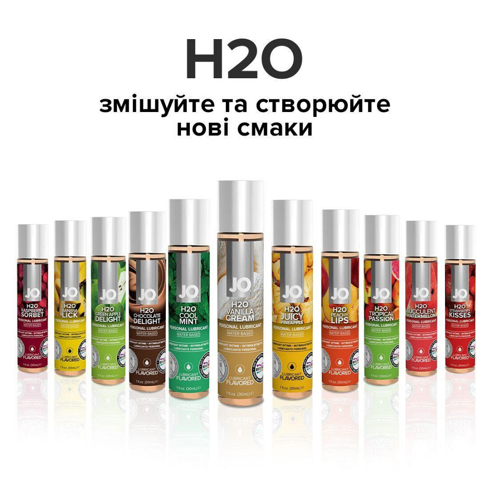Смазка на водной основе JO H2O — Vanilla Cream (120 мл) без сахара, растительный глицерин Sex Aura Киев - изображение 5