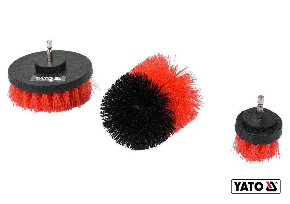 Щітки з нейлоновим ворсом до дрилі YATO : з шпинделем HEX- 1/4