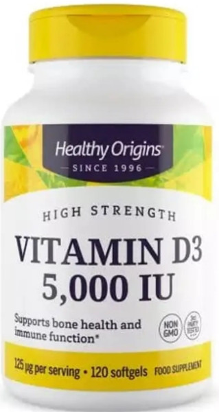 Витамин Д3 (холекальциферол) Healthy Origins Vitamin D3 in MCT Oil 5000 МЕ 120 капс Киев - изображение 1