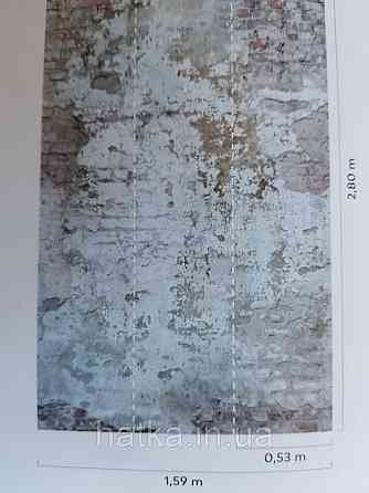 Шпалери вінілові Grandeco One roll one motif 2 A42301 панно 3д лофт під цеглу під штукатурку коричневий сірий Київ