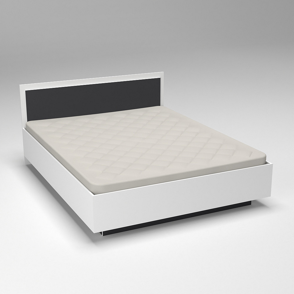 Кровать Кристалл №2 двуспальная, Белый/Антрацит, 2035х1432х850 Львов - изображение 2