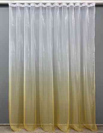 Тюль VR-Textil 1444т Омбре із органзи Світло-золотистий з білим 300х250 см (42-0864) Київ