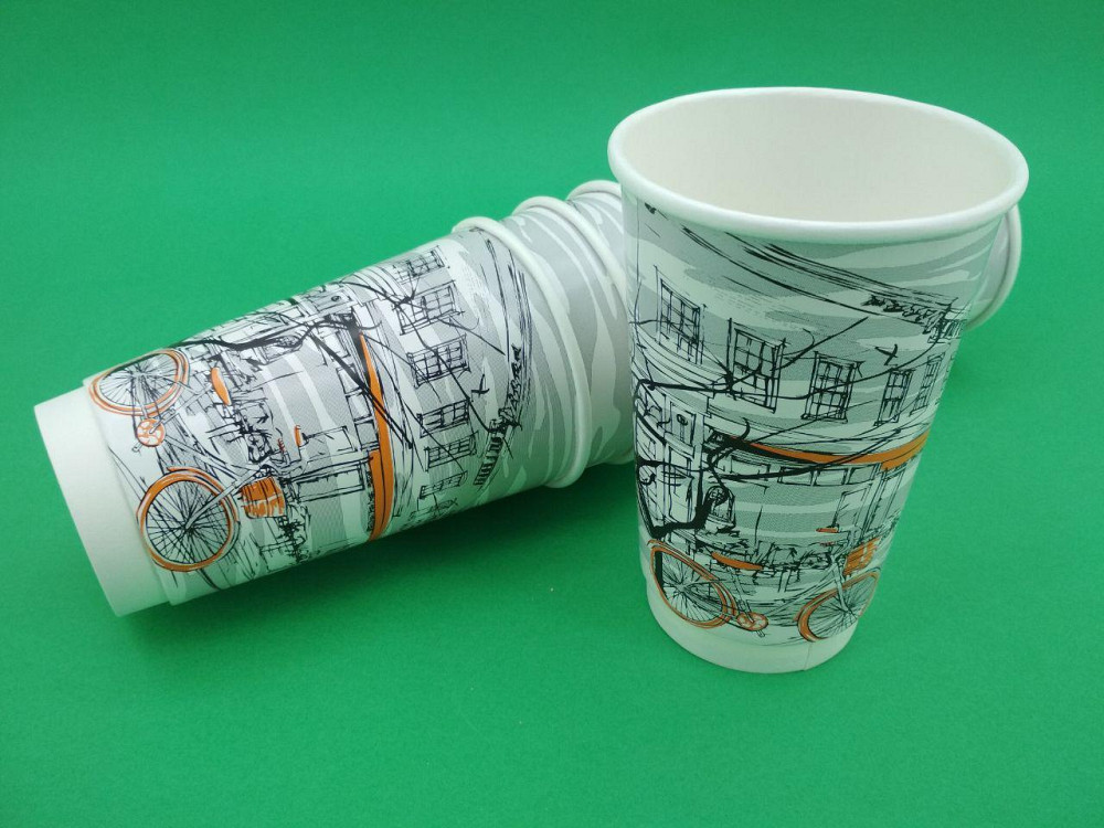 Стакан картонний 2х шаровий 505 мл малюнок (25 шт) Харків - фото 2