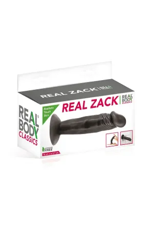 Фалоімітатор із присоскою Real Body — Real Zack Black, TPE, діаметр 3,7 см Львів