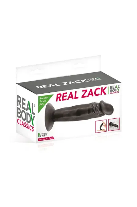 Фалоімітатор із присоскою Real Body — Real Zack Black, TPE, діаметр 3,7 см Львів - фото 2