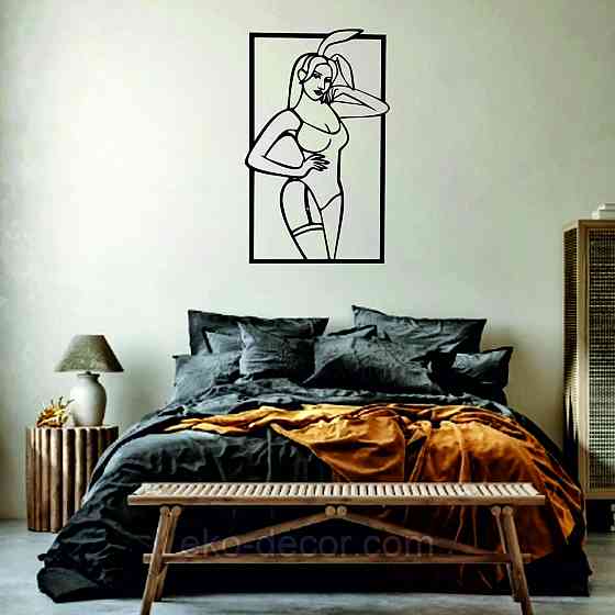 Декоративное настенное Панно «Плей-бой» Декор на стену 90*43 см, Черный Киев