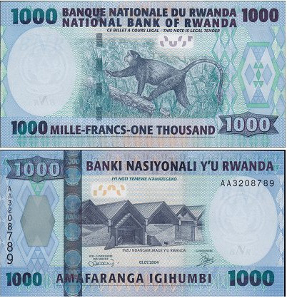 Руанда / Rwanda 1000 Francs 2008 Pick 36 UNC Полтава - изображение 1