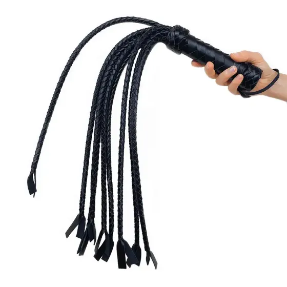 Флогер Кішка, 9 плетених хвостів по 50 см, колір чорний Львів
