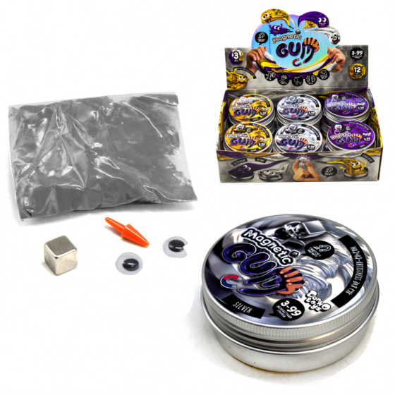 Жуйка для рук "Magnetic Gum" MgGUM-01 в металевій коробочці  Сріблястий Вінниця