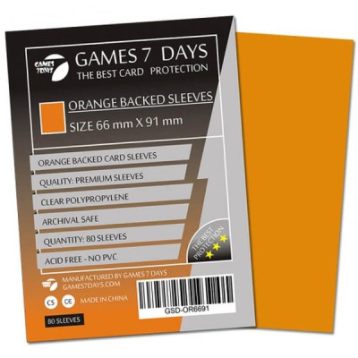 Протектор для карт Games 7 Days 66 х 91 мм, MTG, 80 шт Orange (PREMIUM) (GSD-OR6691) Вінниця - фото 1