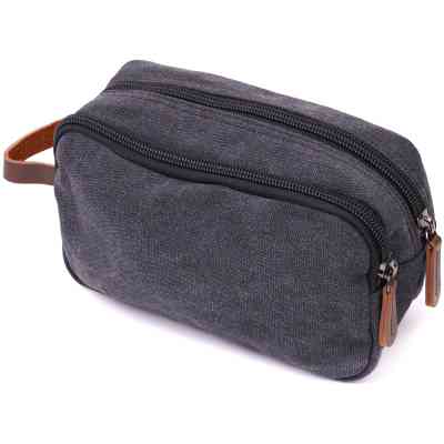 Сумка Vintage Для чоловіків на два відділення з текстилю Чорна (22233) Вінниця