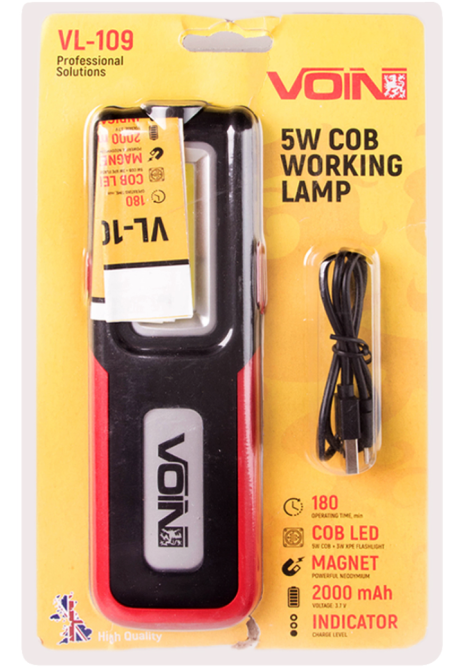 Переносна лампа &quot;VOIN&quot; VL-109 5W-COB+3W XPE/Power Bank 2000mAh/магніт/інд. заряда Винница - изображение 1