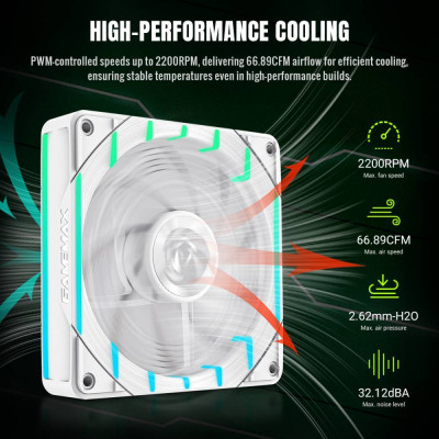 Кулер до корпусу Gamemax Tornado T12 ARGB-RW Вінниця - фото 10