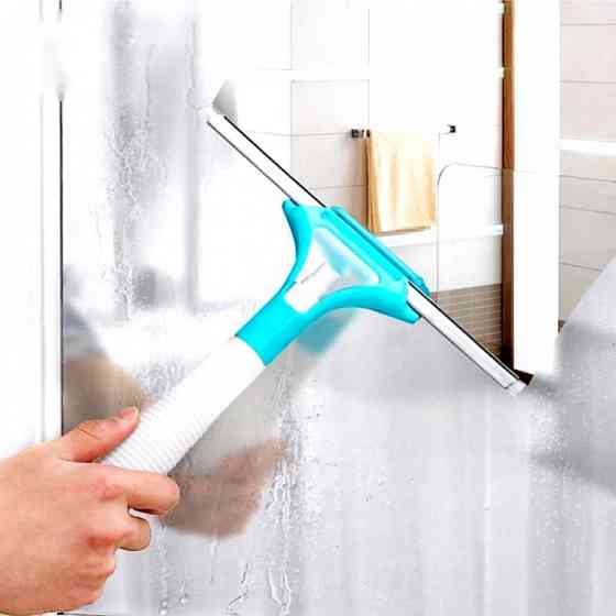 Швабра для окон с пульверизатором (голубой) Винница