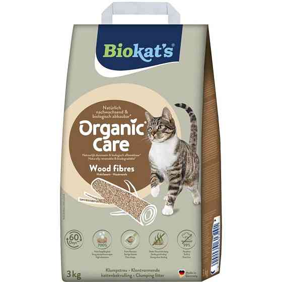 Наповнювач деревний Biokats для котячого туалету Organic Care 8л/3кг Киев