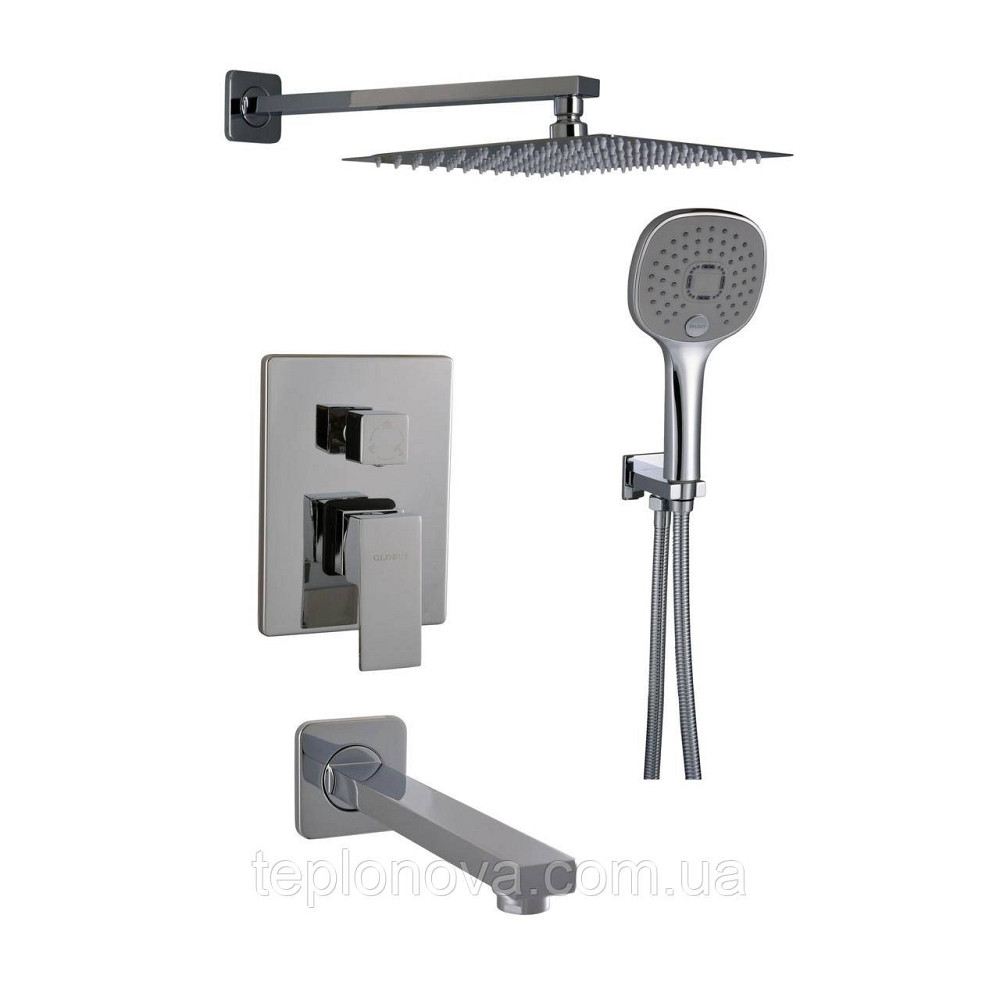 Душевая система Globus Lux SMART GLM-305L встроенная, на три потребителя, с изливом, хром Черновцы - изображение 10