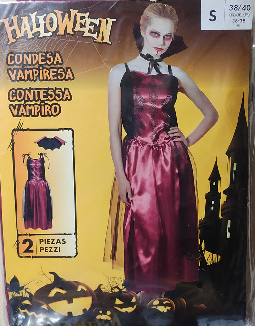 Жіноча сукня з коміром Вампір для вечірки на Хелловін розмір S 38-40 червоний Київ - фото 5