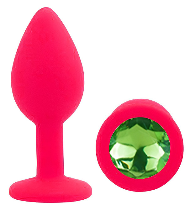 Силіконова анальна пробка EGZO - Silicone Pink Round Plug Green, size S Sex Aura Київ - фото 2