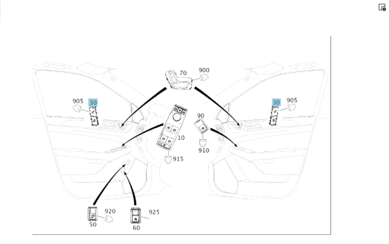 Mercedes-Benz  A2929054700 9107 Кнопки блокування/розблокування дверей на передніх правих дверях GLE Coupe C292 Одеса