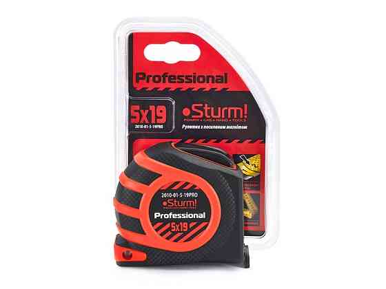 Рулетка 5мх19мм усиленный магнит Sturm 2010-01-5-19PRO (читать описание) Ровно