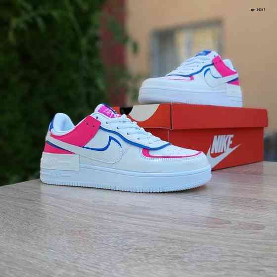 Кроссовки Nike Force Белые Женские Кожаные Форсы Разноцветные Найк Shadow (размеры: 36,37,38,39,40,41) Днепр