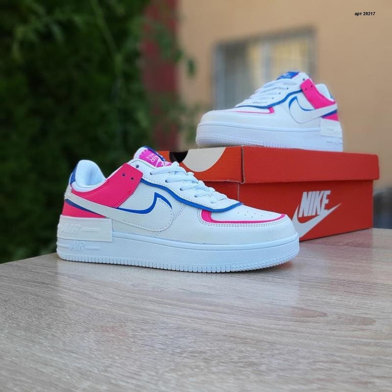 Кроссовки Nike Force Белые Женские Кожаные Форсы Разноцветные Найк Shadow (размеры: 36,37,38,39,40,41) Днепр - изображение 5