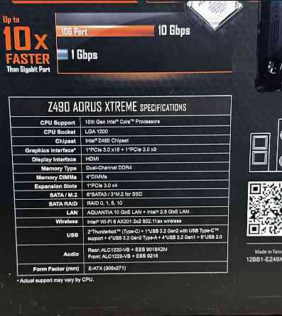 Материнская плата: AORUS Z490 Xtreme LGA 1200+ оперативка.Нова !!! Киев