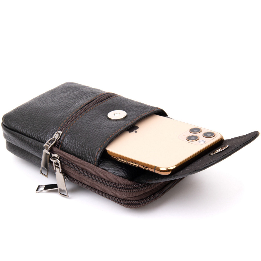 Сумка унисекс на пояс на два отделения Vintage 20427 Коричневая Киев - изображение 5