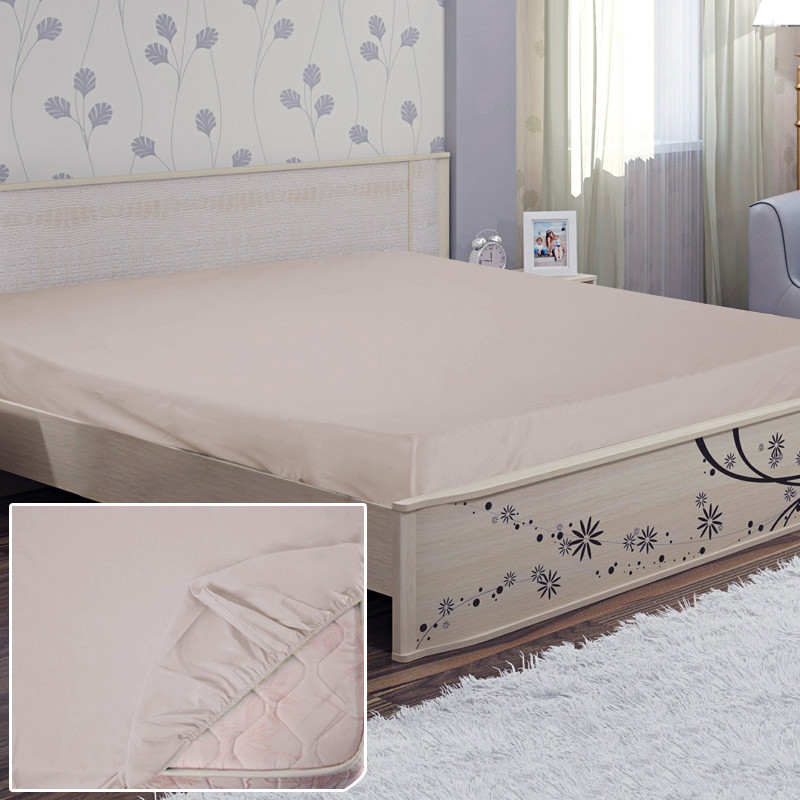 Простынь на резинке бязь 160×200×20 молочная Киев - изображение 1