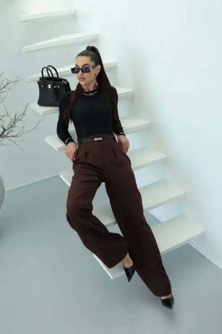 Жіночі брюки палаццо з високою талією, класичні широкі брюки Одеса - фото 14