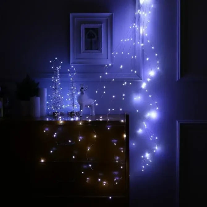 Гирлянда светодиодная Конный хвост 2 м 10 нитей 200 LED от сети 8 режимов холодный белый Киев - изображение 3