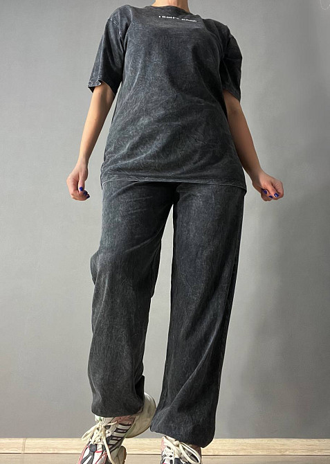 Костюм женский Coast Moda 4351 брюки с футболкой с вышивкой графит, графит, S Киев - изображение 7