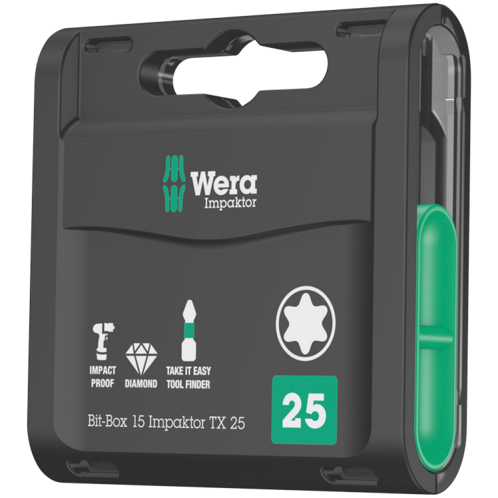 Набор ударных бит TX Wera Bit-Box Impaktor TX25 15шт с алмазным покрытием 05057775001 Одесса - изображение 1