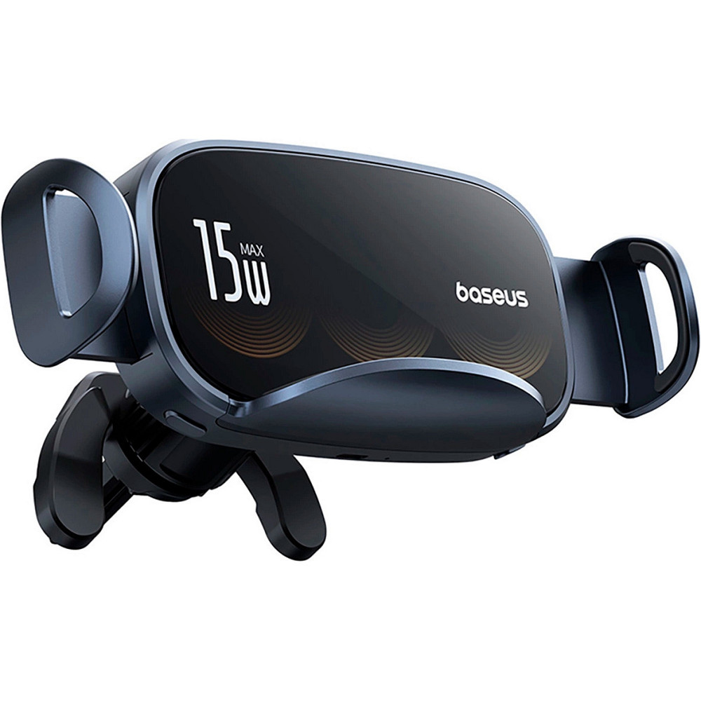 Автотримач для телефона з бездротовою зарядкою Baseus Black Київ - фото 7
