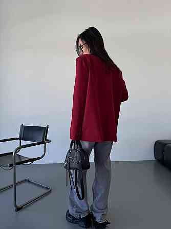 Жіночий класичний оверсайз піджак на підкладці костюмка Бордо, 42/44 Одеса