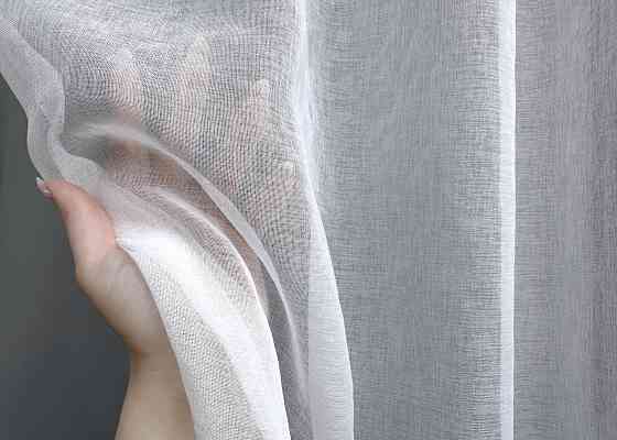 Тюль на люверсах VR-Textil 1276т Микро-лен однотонный Белый 600х270 см (47-017) Киев