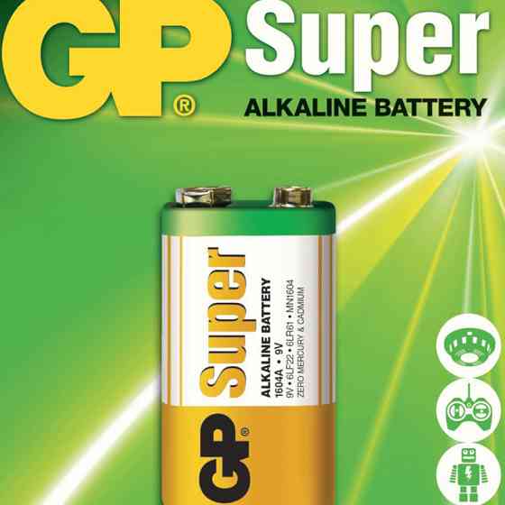 Батарейка "КРОНА" лужна 9.0V прямокутна GP Super Alkaline блістер Мукачево