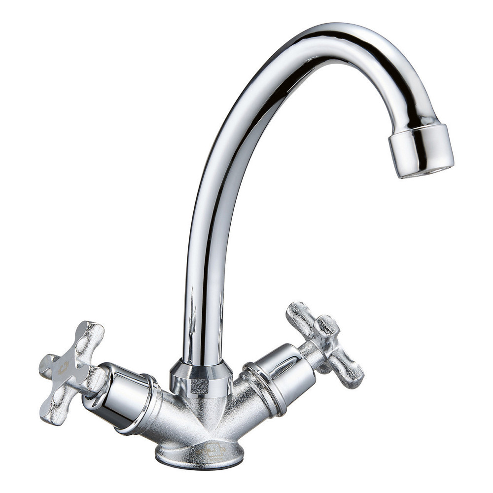 Змішувач для кухні (умивальника) Zerix JIK двохвентельний керамічні кран-букси БЕЗ ШЛАНГІВ Чернівці - фото 1