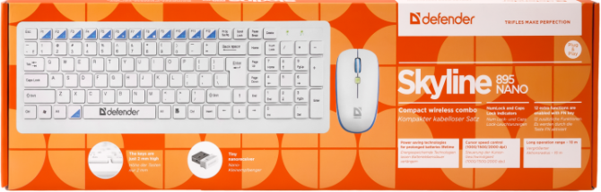 Комплект Defender Skyline 895 клавиатура+мышь (белый) Винница - изображение 9