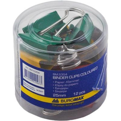 Биндер металлический Buromax 25мм, 12шт, color (BM.5354) Винница - изображение 2