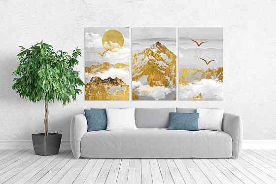 Модульна картина у вітальню/ спальню  Золоті гори   ART-124_3A Київ