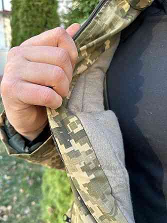 Зимовий чоловічий бушлат (фліс + синтепон) з водонепроникним просоченням (Піксель) L Вінниця