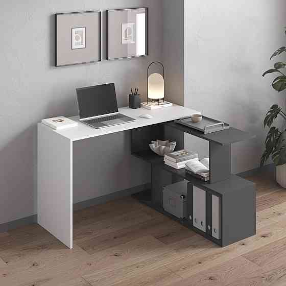 Cтол компьютерный VAYS поворотный письменный cтол трансформер M-41 Белый-Антрацит Львов