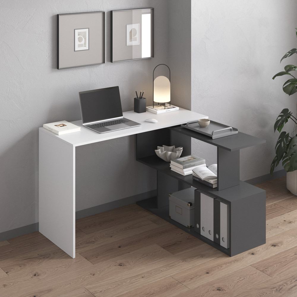 Cтол компьютерный VAYS поворотный письменный cтол трансформер M-41 Белый-Антрацит Львов - изображение 1