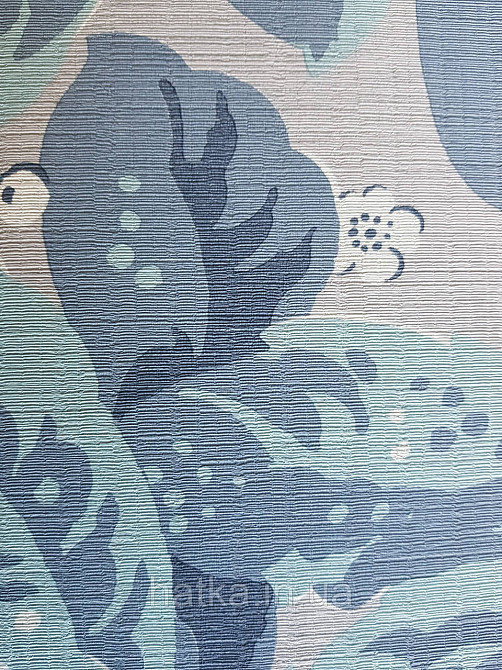 Шпалери флізелінові еко Casadeco Five o'clock 0.53х10 листя великі квіти блакитні, сірі на бежевому під тканина Київ - фото 4