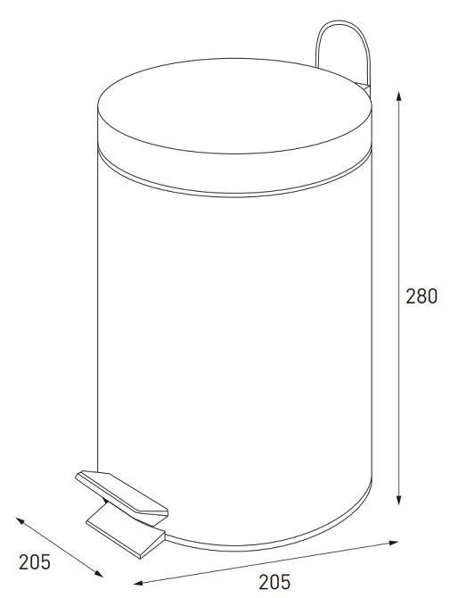 Круглое мусорное ведро Zerix Solo-TC0105 5 л, нержавеющая сталь, цвет SS Color (ZX5897) Харьков - изображение 16