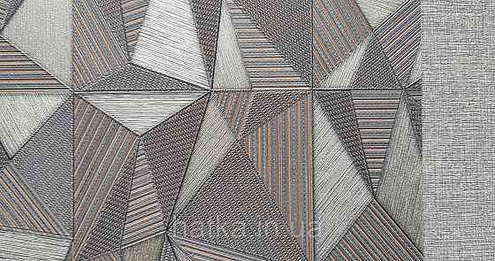 Шпалери вінілові на флізеліні AdaWall Omega1.06х10 геометрія 3д темно-сірі срібло 23204-5 Київ