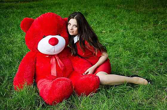 М'яка  іграшка подарунок на 8 березня плюшевий ведмедик Рафаель 160 см Червоний Тернопіль